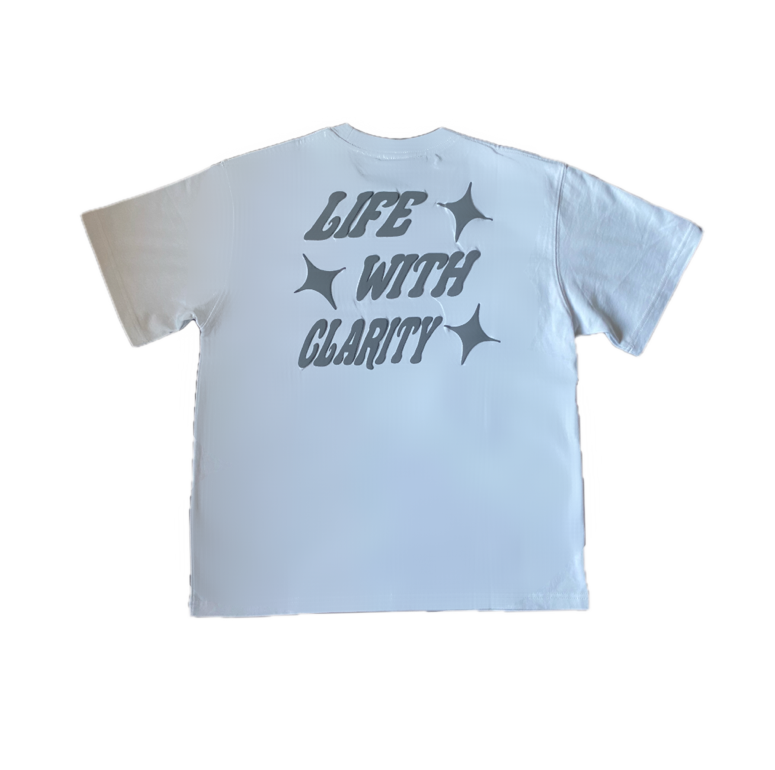 LIFE WITH CLARITY HEAVYWEIGHT TEE (WHITE)